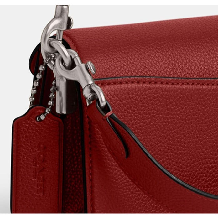 NEW! Coach Red Pebbled Leather Tabby 20