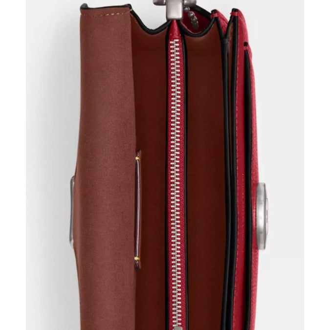 NEW! Coach Red Pebbled Leather Tabby 20