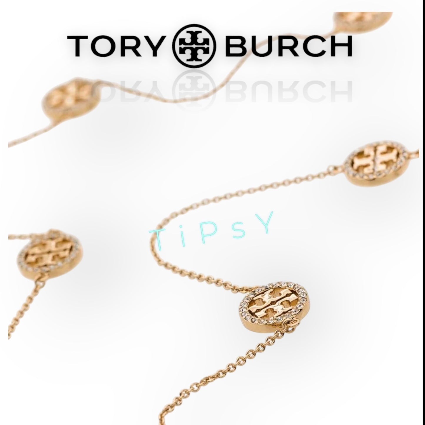 ✺✺ Tory Burch Gold Miller Pave LONG Necklace.✺✺