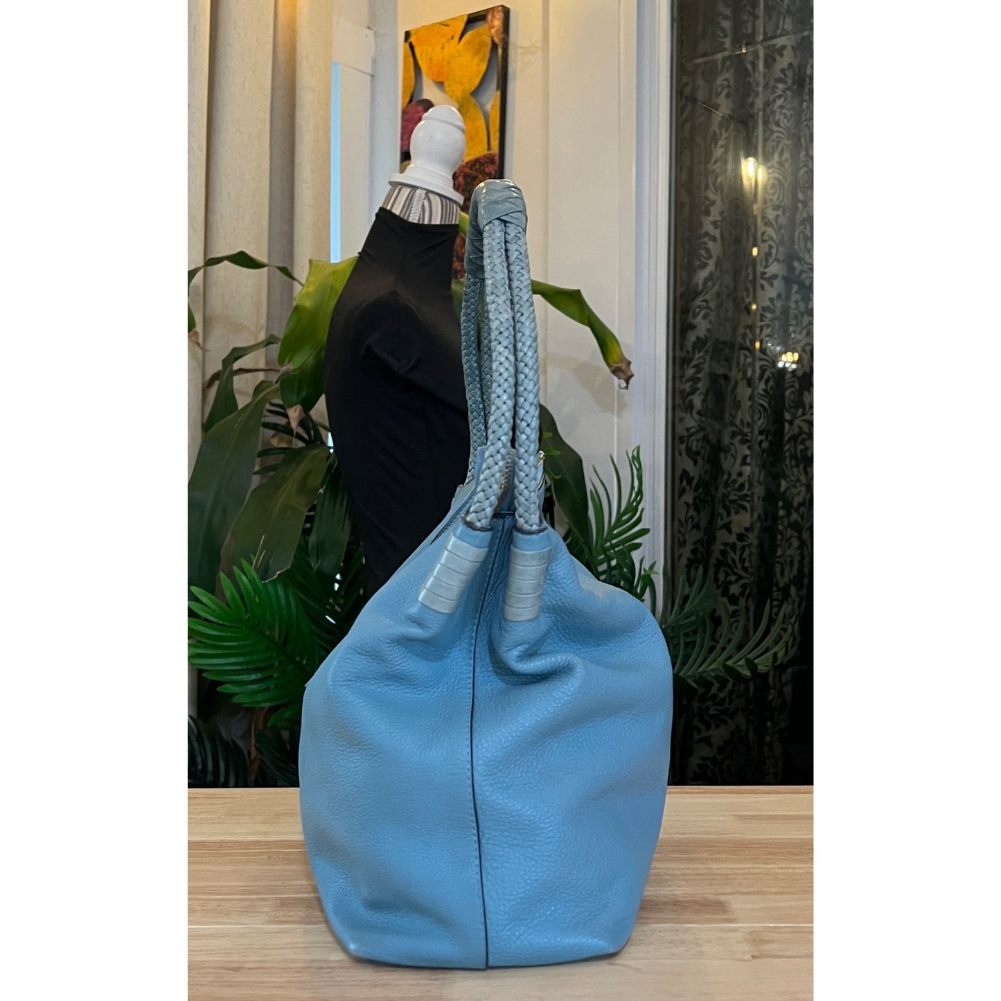 AUTHENTIC TORY BURCH Sky Blue Mcgraw/Taylor Hobo Handbag