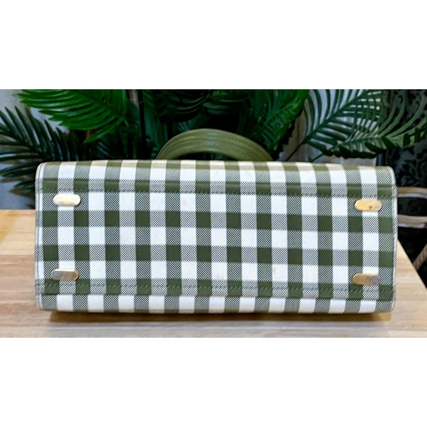 TORY BURCH GREEN AND WHITE PLAID PETITE LEE RADZIWILL ✺✺