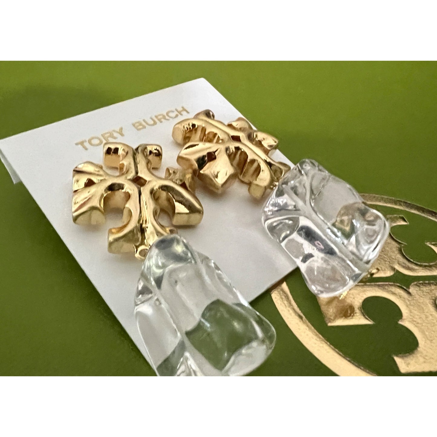 Tory Burch Roxanne Gold-Tone Logo Drop Earrings