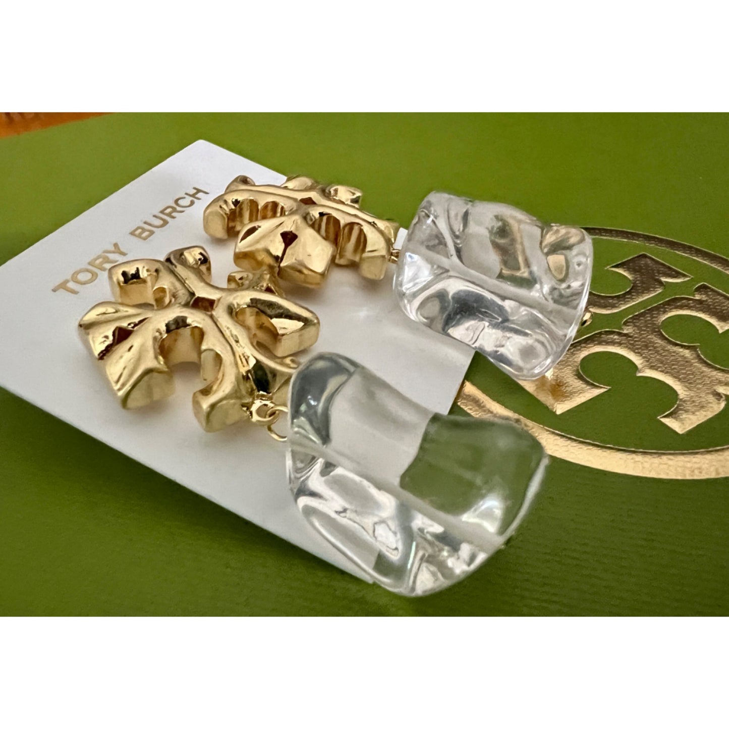 Tory Burch Roxanne Gold-Tone Logo Drop Earrings