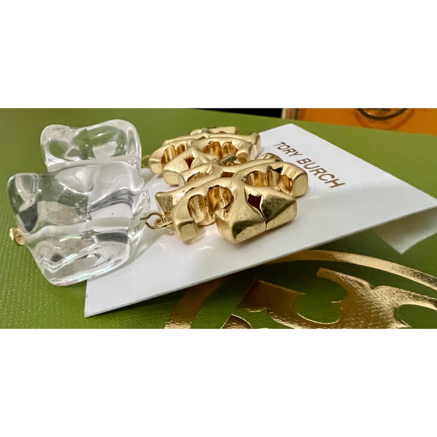 Tory Burch Roxanne Gold-Tone Logo Drop Earrings