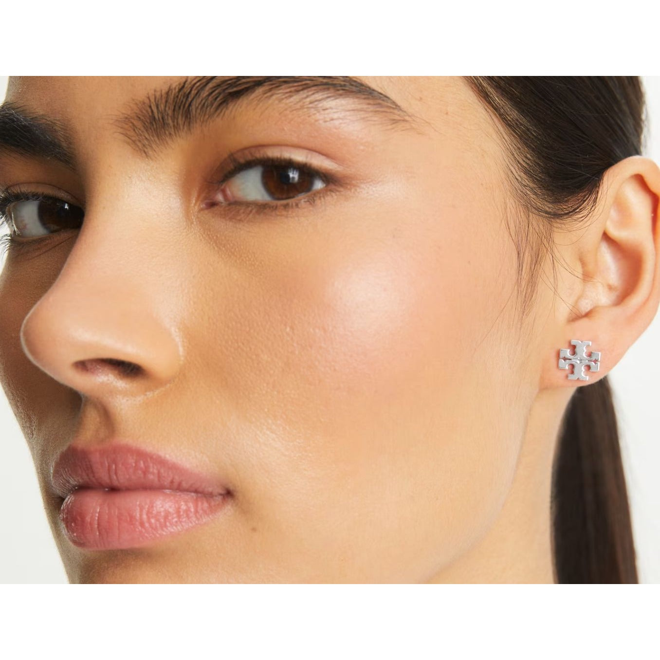 Tory Burch Gold Kira Logo Stud Earrings