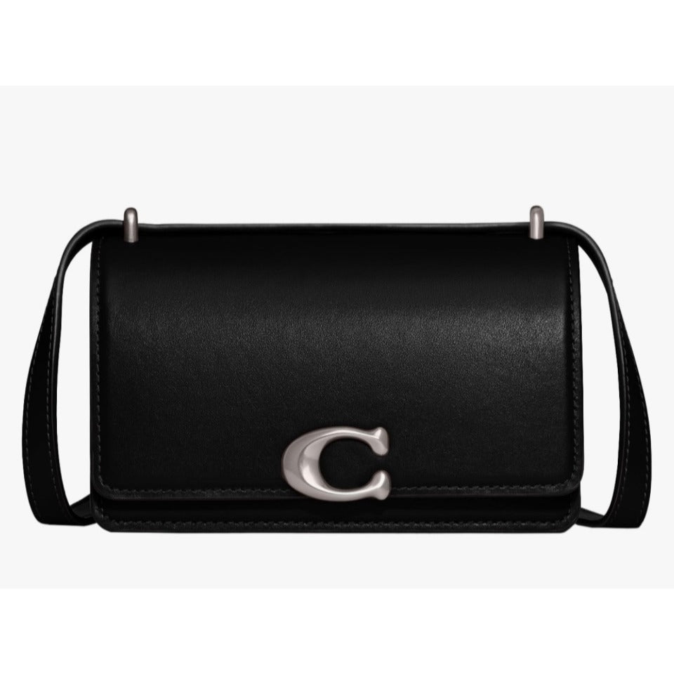 NWT! Coach Women's Luxe Refined Black Calf Leather Bandit Crossbody