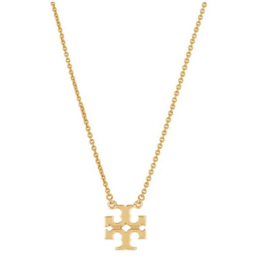 Tory Burch Gold Delicate Kira Pendant Necklace & Stud Earrings Set