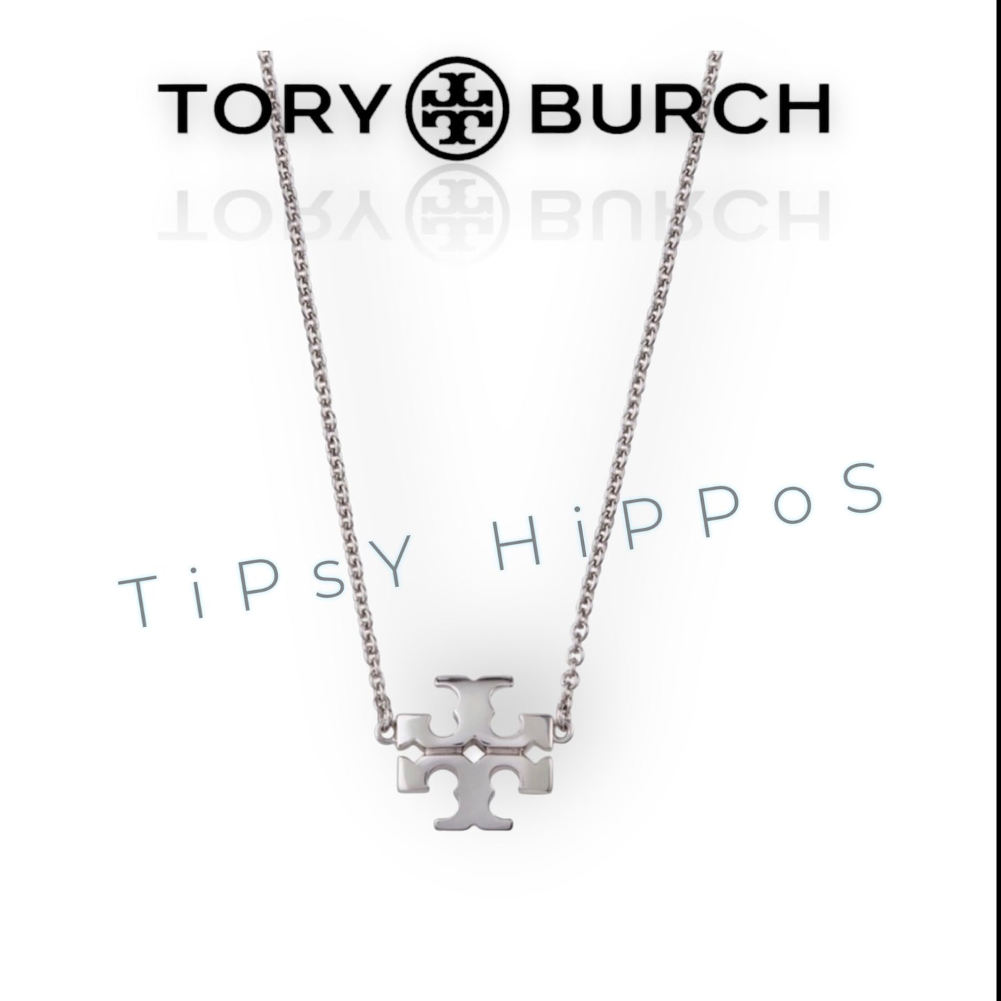 Tory Burch Silver Kira Pendant Necklace and Earring Set