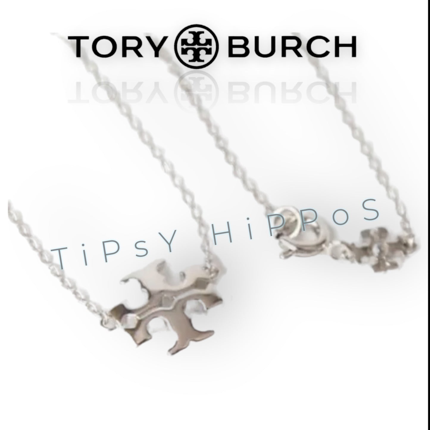 Tory Burch Silver Kira Pendant Necklace and Earring Set