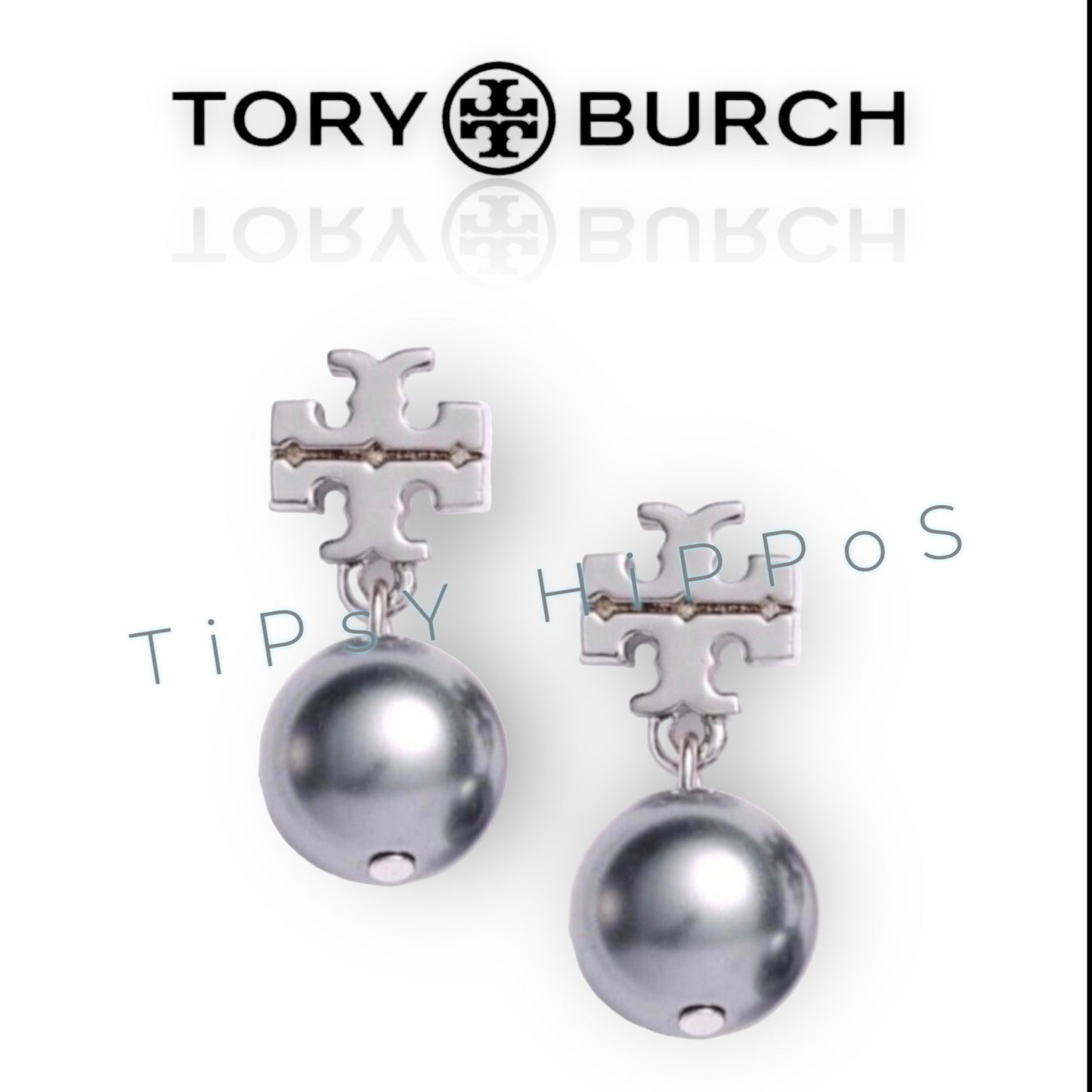 Tory Burch Silver Kira Pendant Necklace and Earring Set