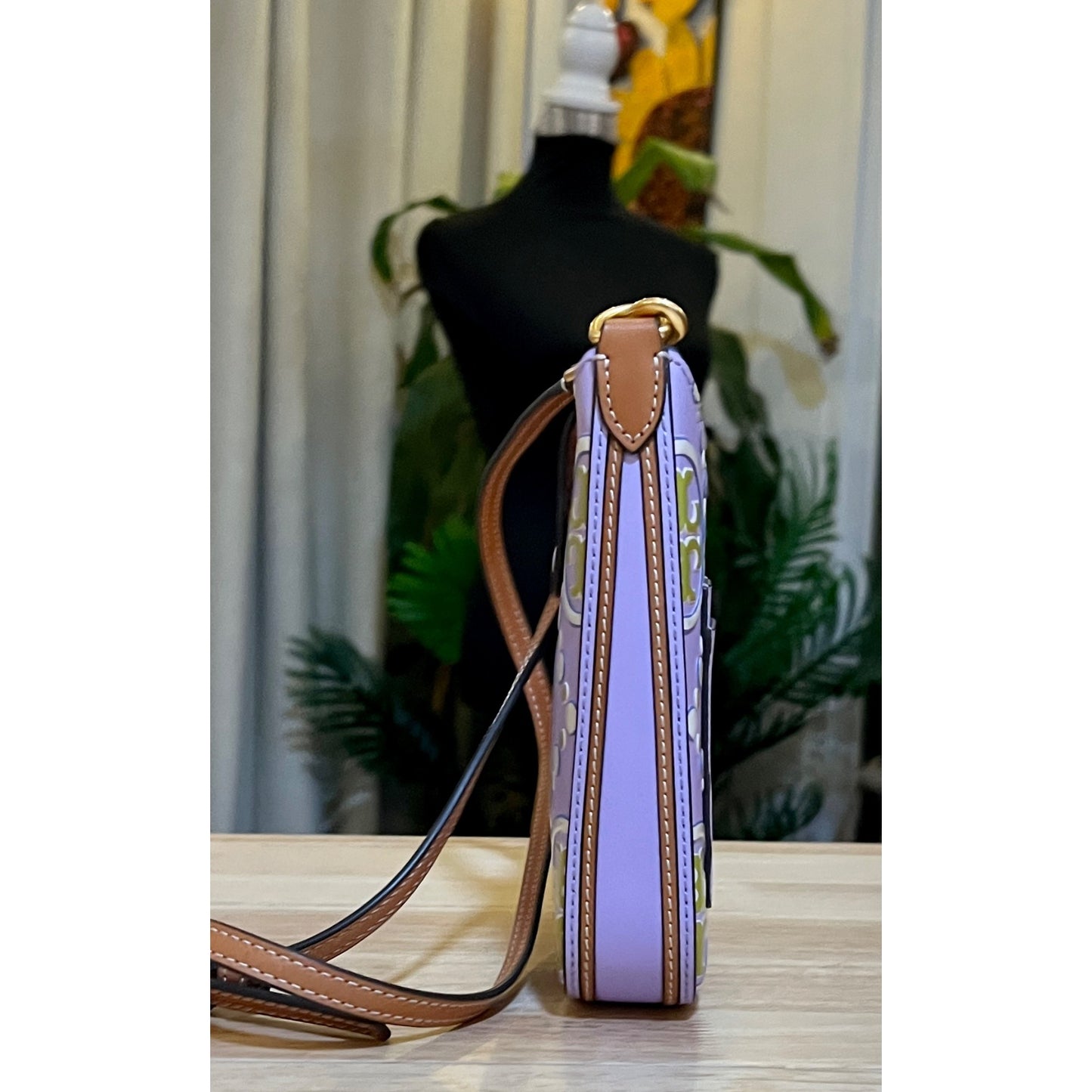 ✺✺ AUTHENTIC TORY BURCH PURPLE & GREEN EMBOSSED CROSSBODY ✺✺