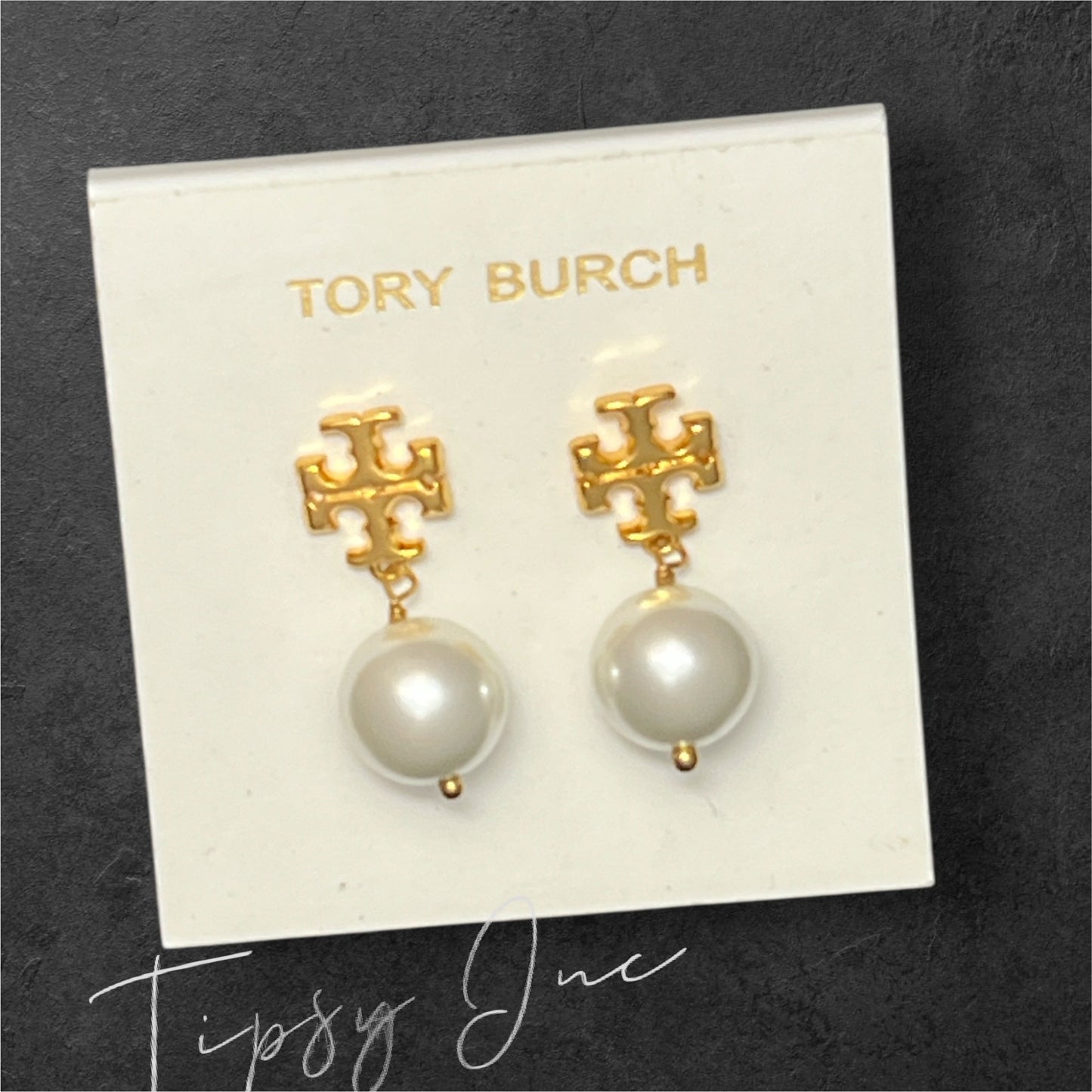 Tory Burch Kira Gold and Pearl Drop Earrings