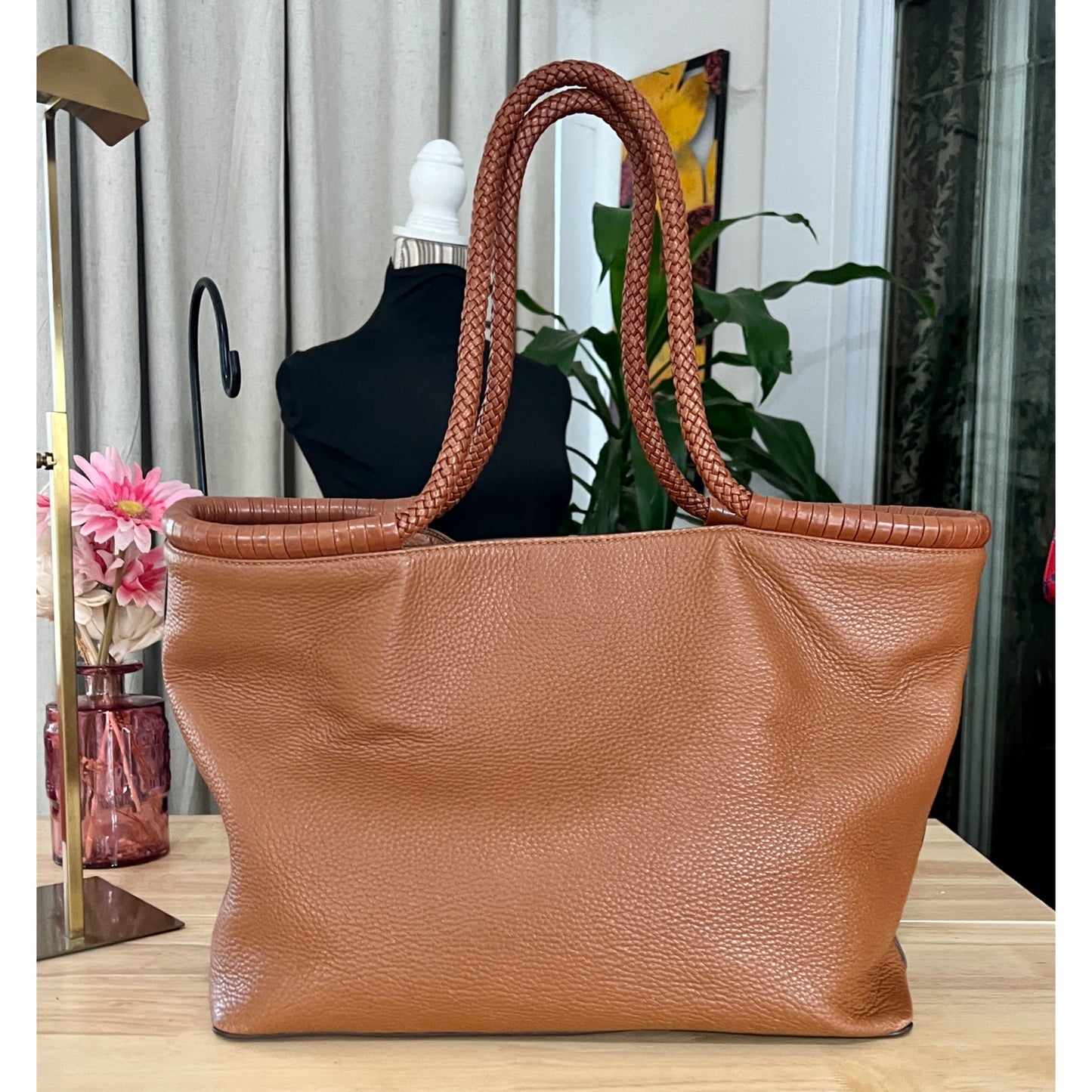 TORY BURCH BROWN MCGRAW HANDBAG