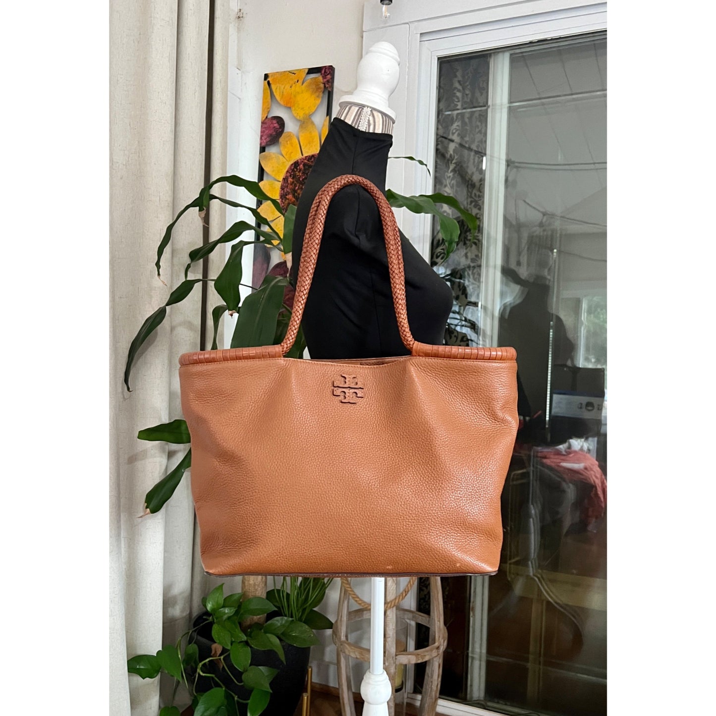 TORY BURCH BROWN MCGRAW HANDBAG