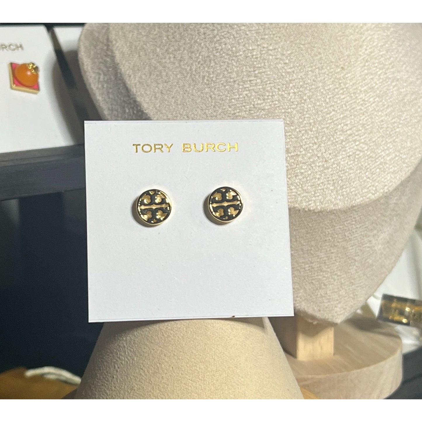 Tory Burch Gold Logo Stud Earrings