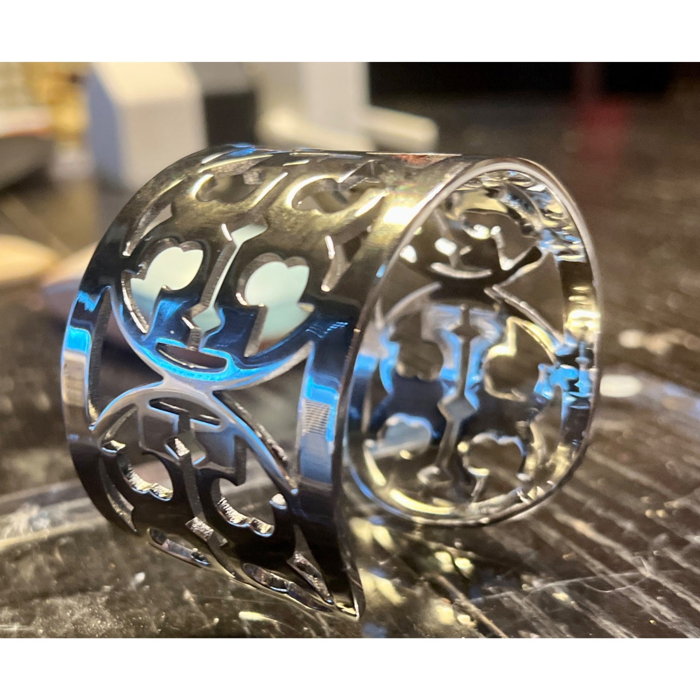 Tory Burch Silver Miller Logo Bangle Bracelet