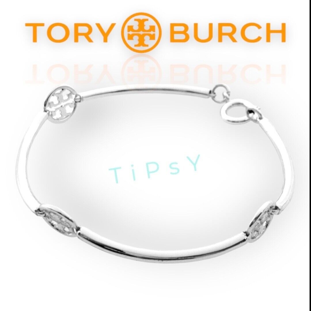 Beautiful Tory Burch Silver Miller Double T Bracelet