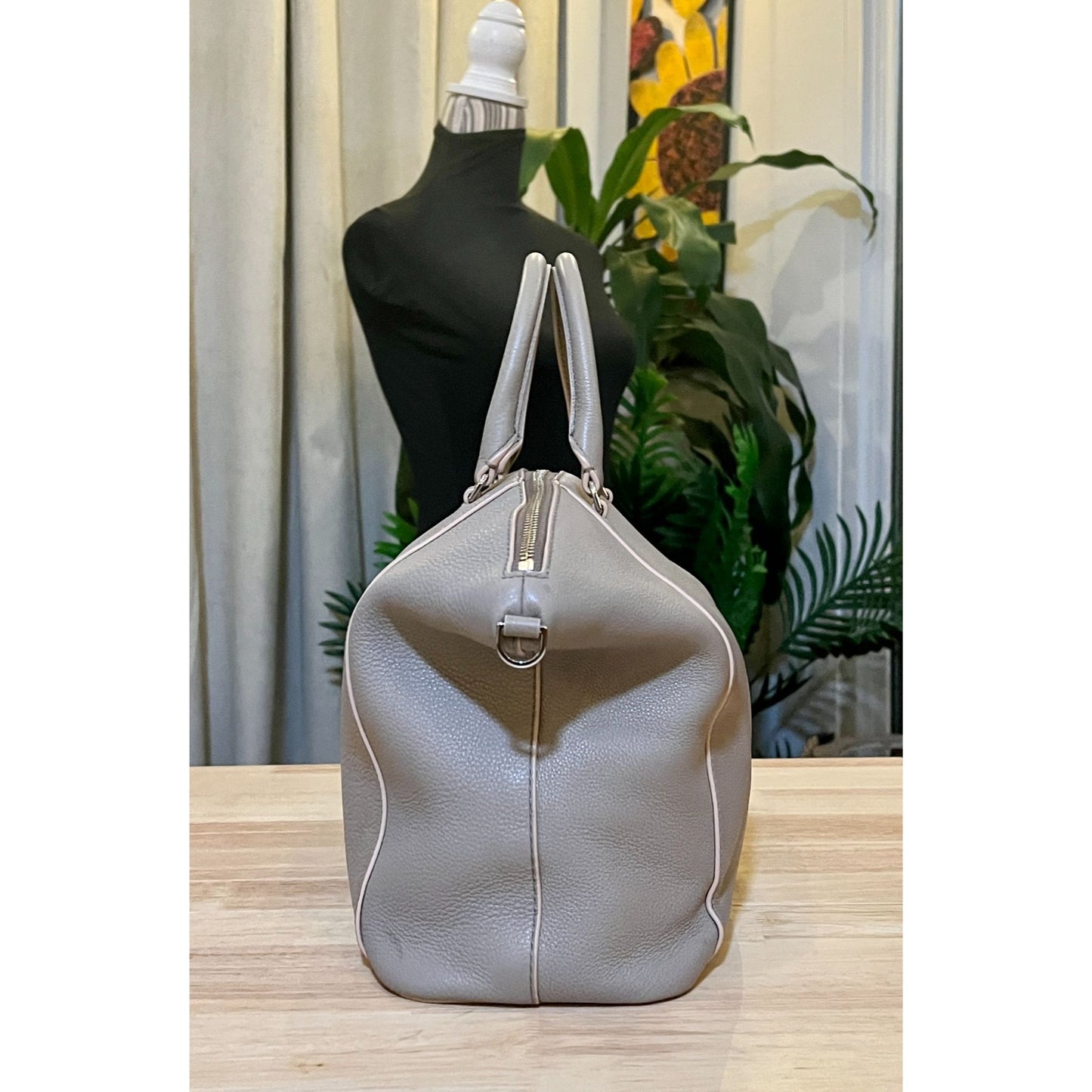 TORY BURCH GREY BERKLEY DOME SHOULDER BAG
