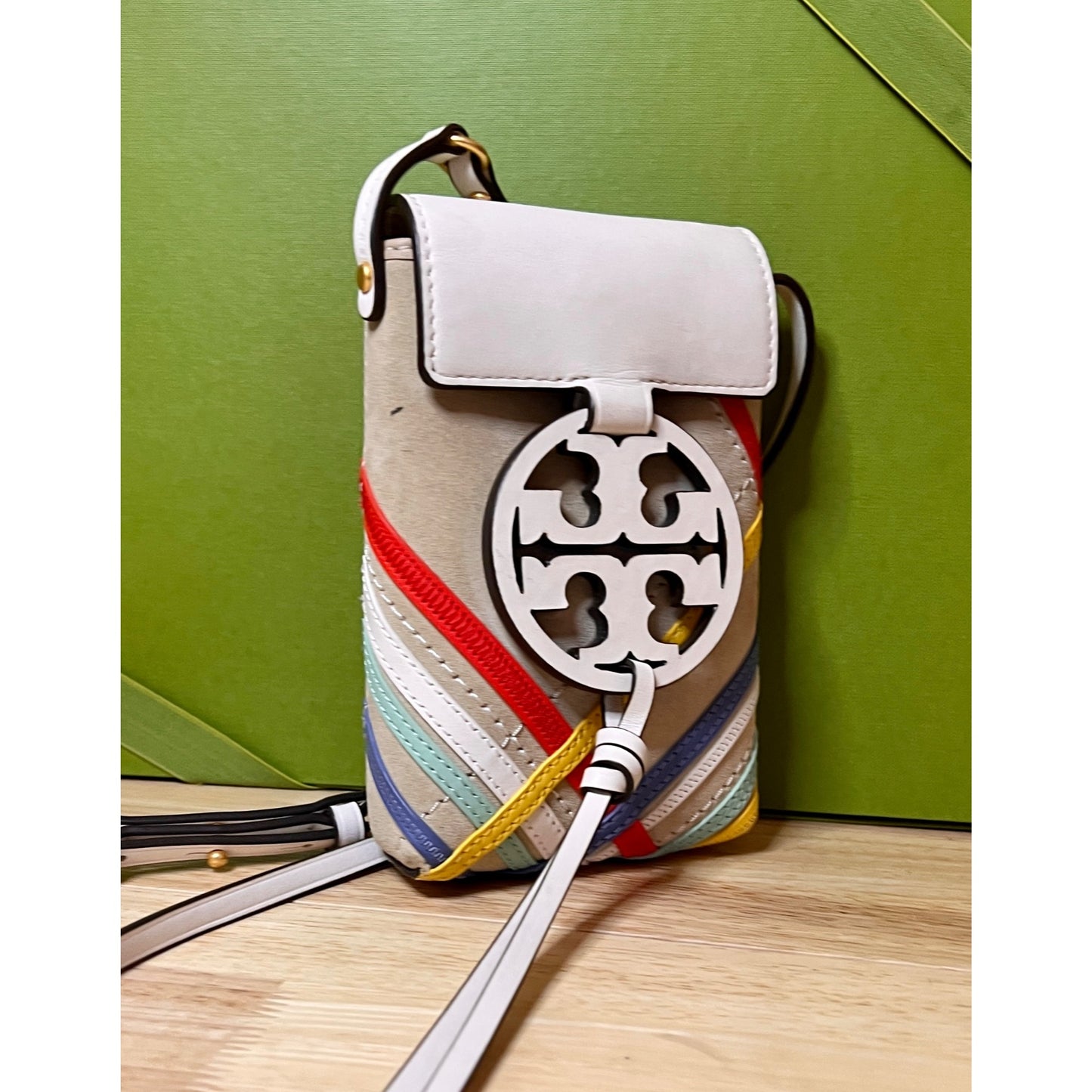Tory Burch Multi Striped Miller Crossbody Handbag