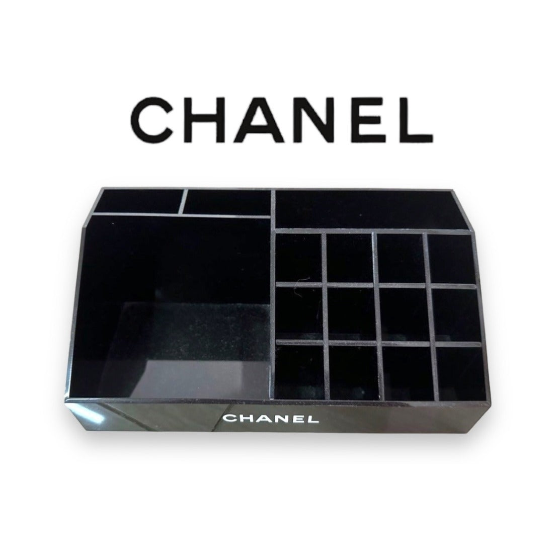 Chanel Makeup Organizer Storage Box With 12 Slots & Compartments Black