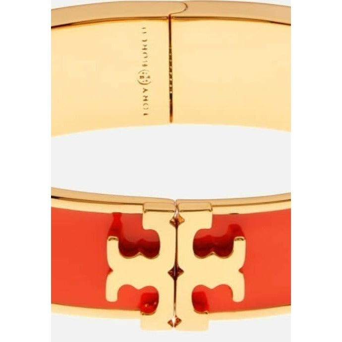 Tory Burch Womens Red & Gold Kira Hinged Enamel Bracelet ✺✺