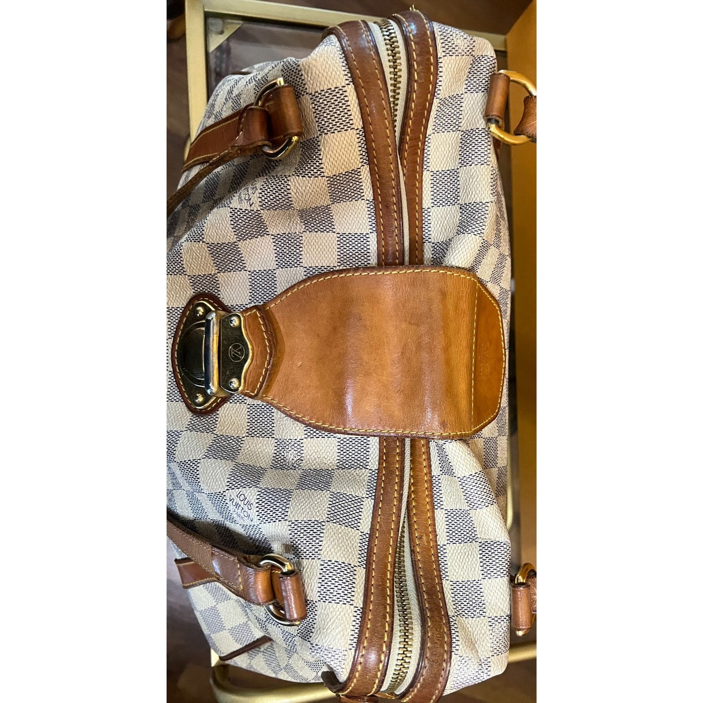 LOUIS VUITTON DAMIER AZUR STRESA PM TOTE WITH DUST BAG WITH COA