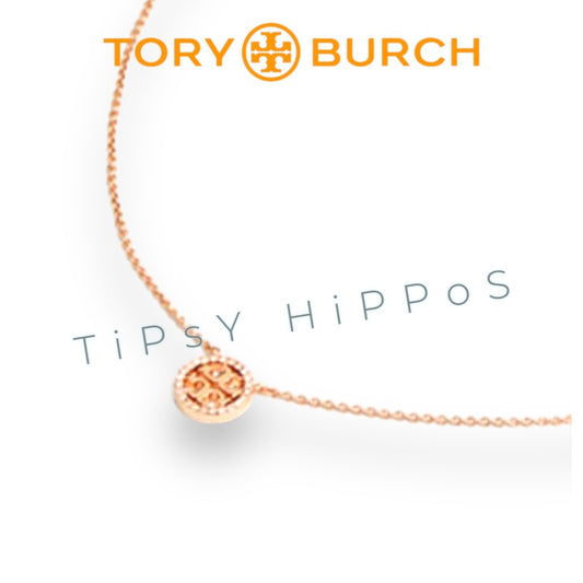 Tory Burch Rose Gold Miller Pave Necklace
