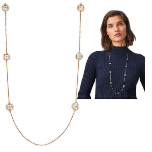 ✺✺ Tory Burch Gold Miller Pave LONG Necklace.✺✺