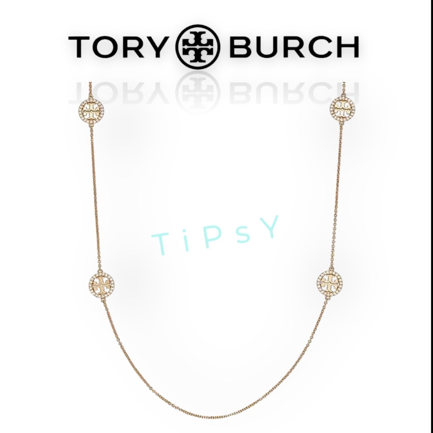 ✺✺ Tory Burch Gold Miller Pave LONG Necklace.✺✺