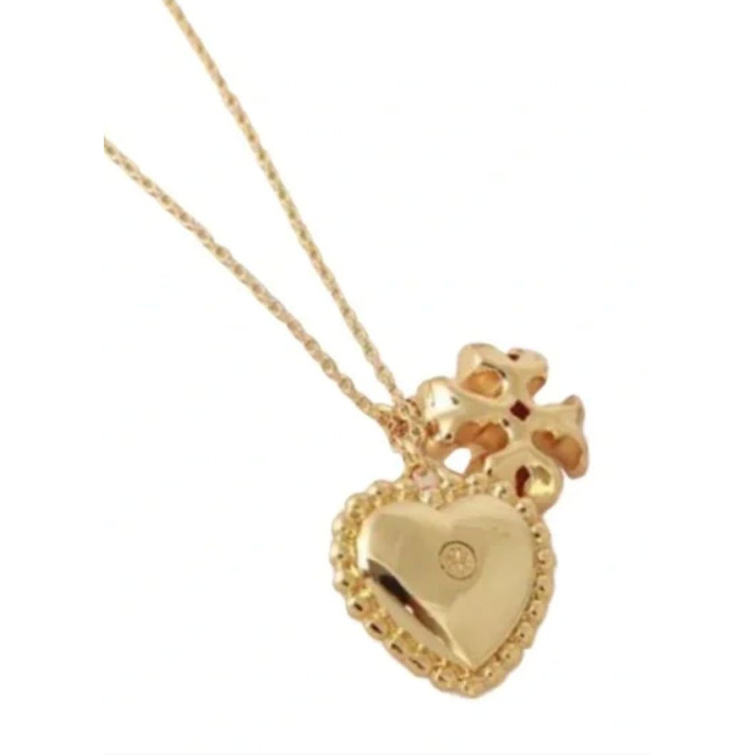 ✺✺ Stunning!  Tory Burch Pearl of Heart & Logo Necklace! ✺✺