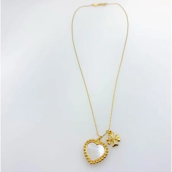 ✺✺ Stunning!  Tory Burch Pearl of Heart & Logo Necklace! ✺✺