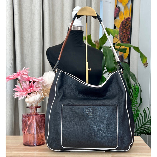 TORY BURCH BLACK LEATHER BERKLEY HANDBAG