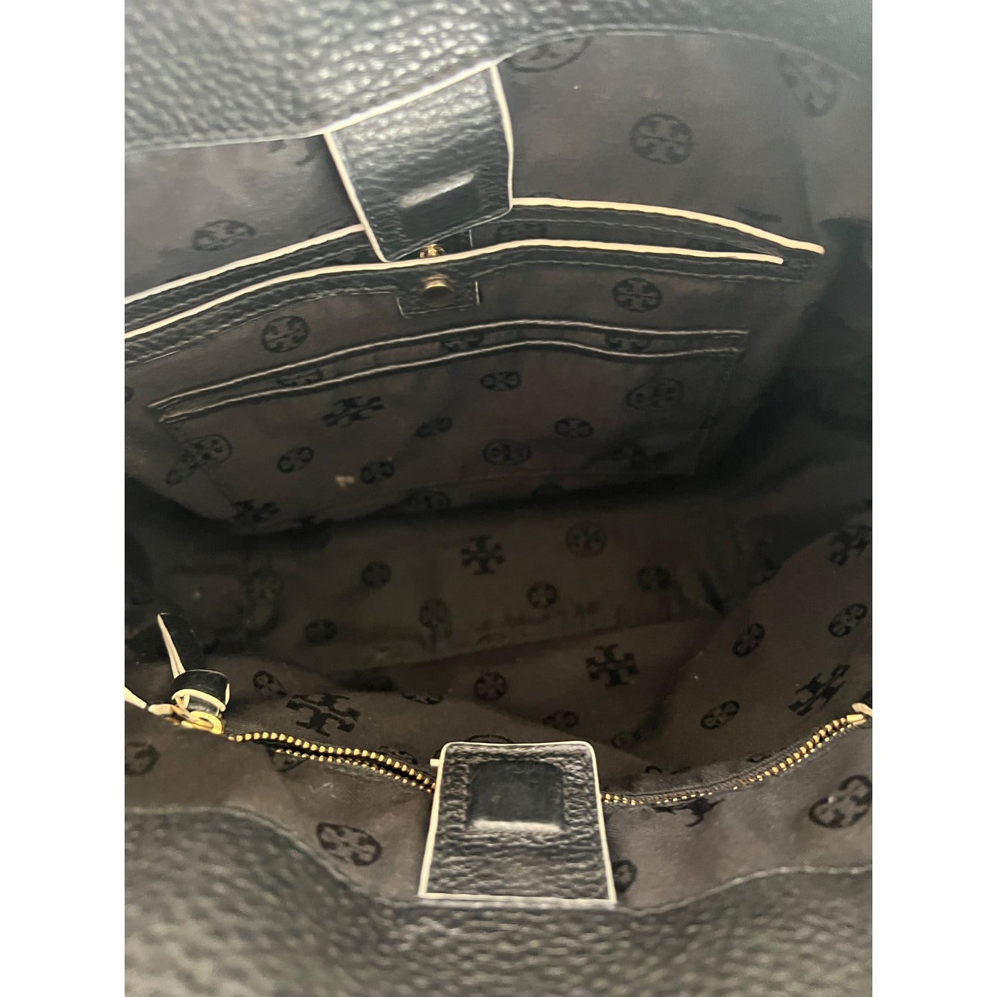 TORY BURCH BLACK LEATHER BERKLEY HANDBAG