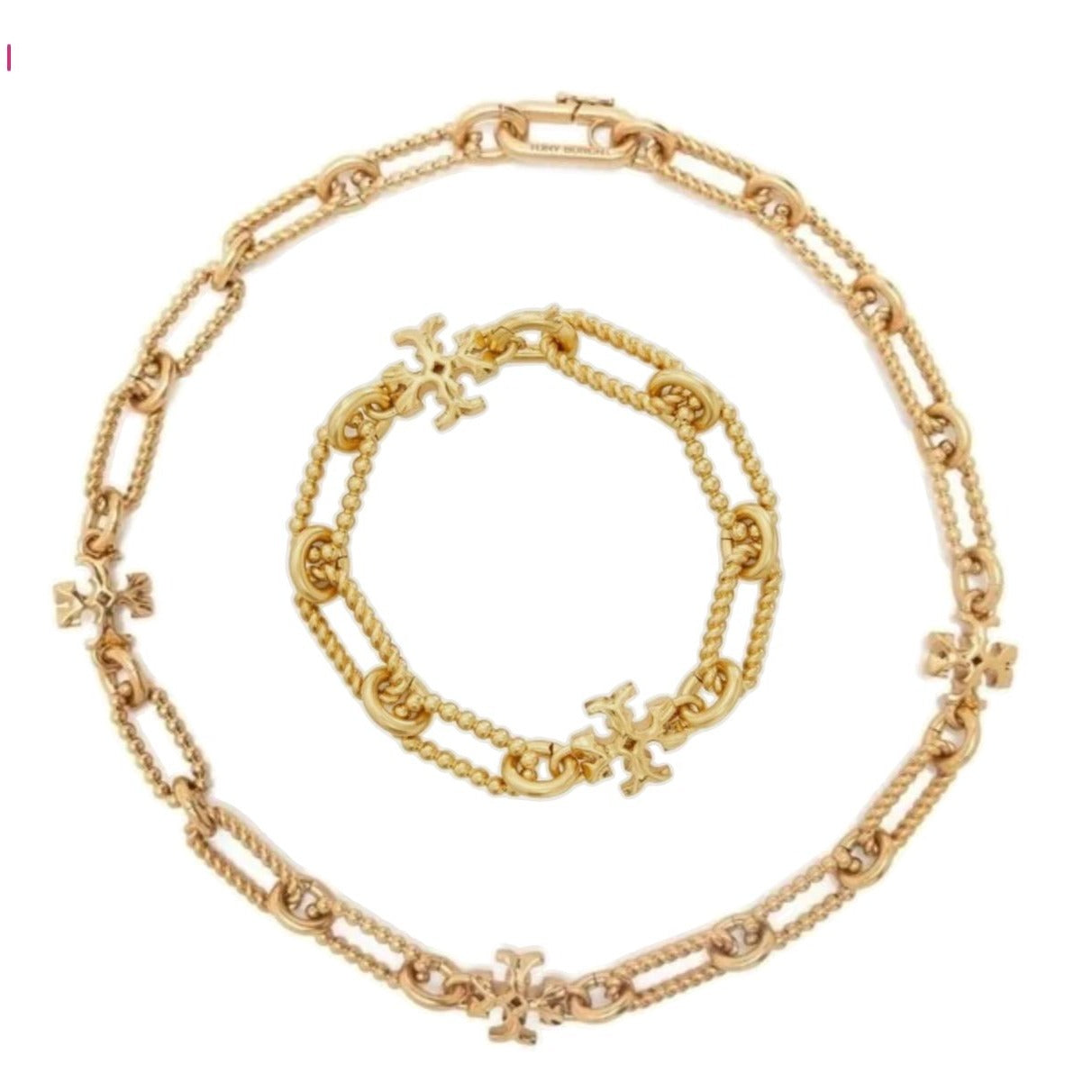 Tory Burch Gold Roxanne Chainlink Necklace AND Bracelet SET!!!