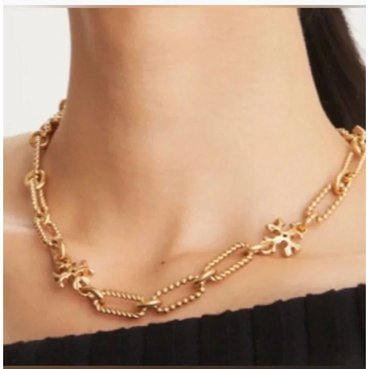 Tory Burch Gold Roxanne Chainlink Necklace AND Bracelet SET!!!