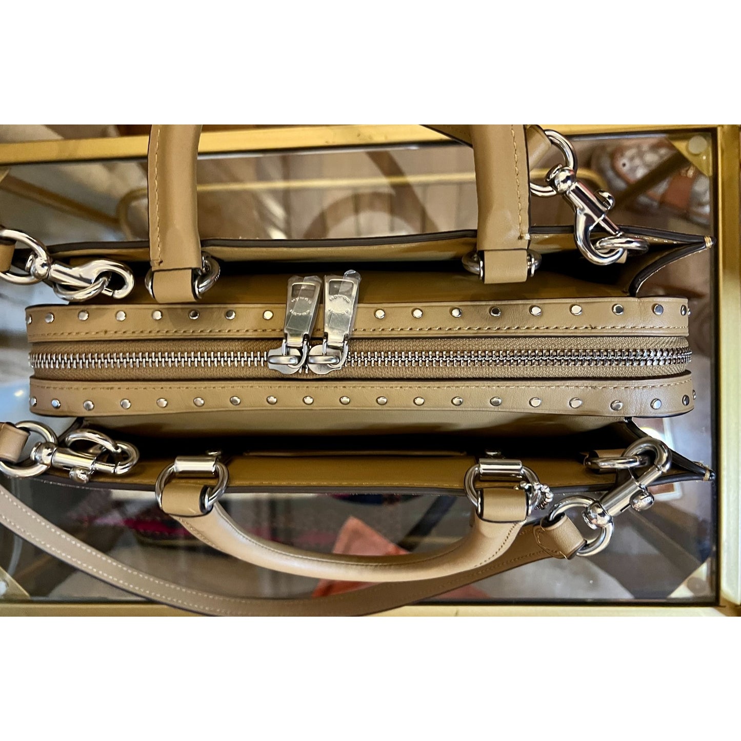 ✺ AUTHENTICATED NEW! Coach Rogue 26 Tan Suede Leather Handbag WITH COA