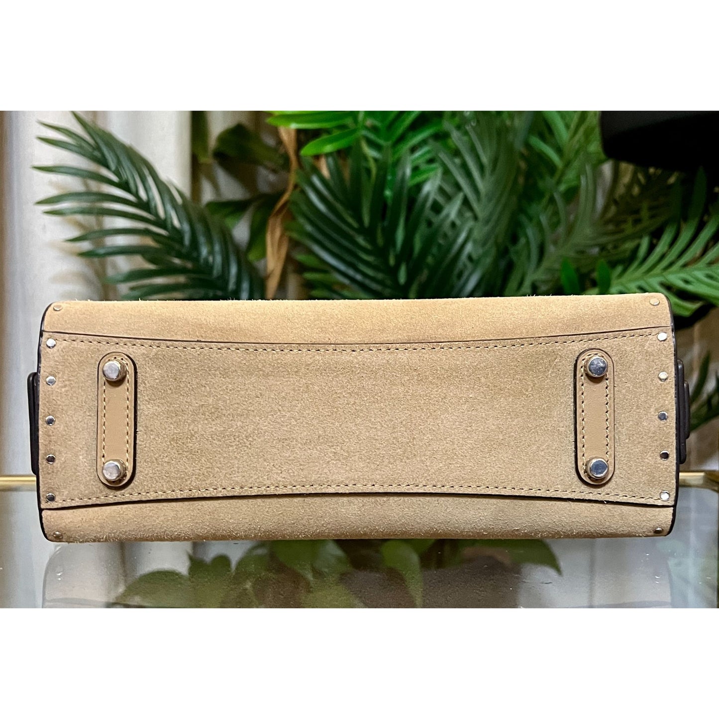 ✺ AUTHENTICATED NEW! Coach Rogue 26 Tan Suede Leather Handbag WITH COA