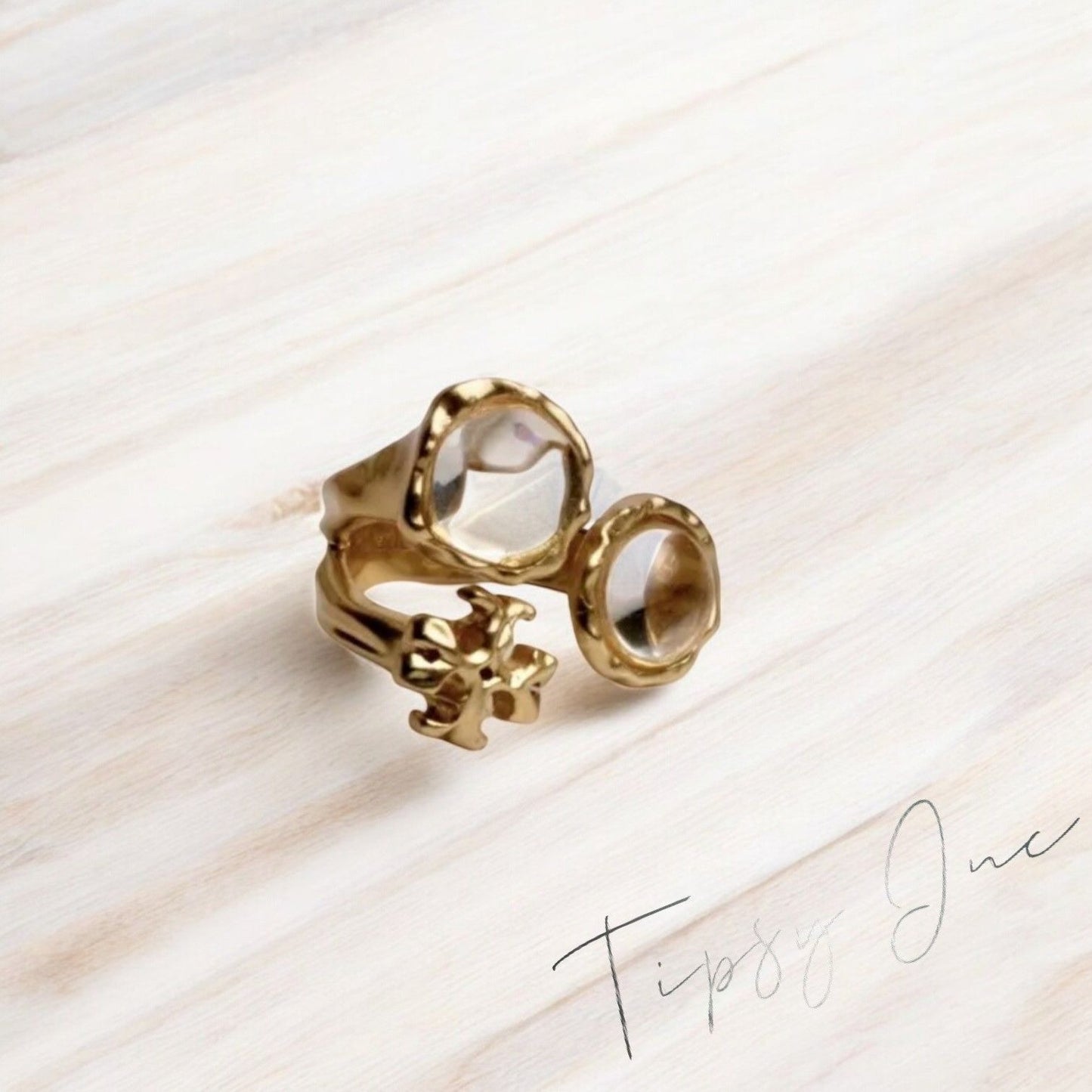 Stunning Authentic Tory Burch Roxanne Adjustable Statement Ring