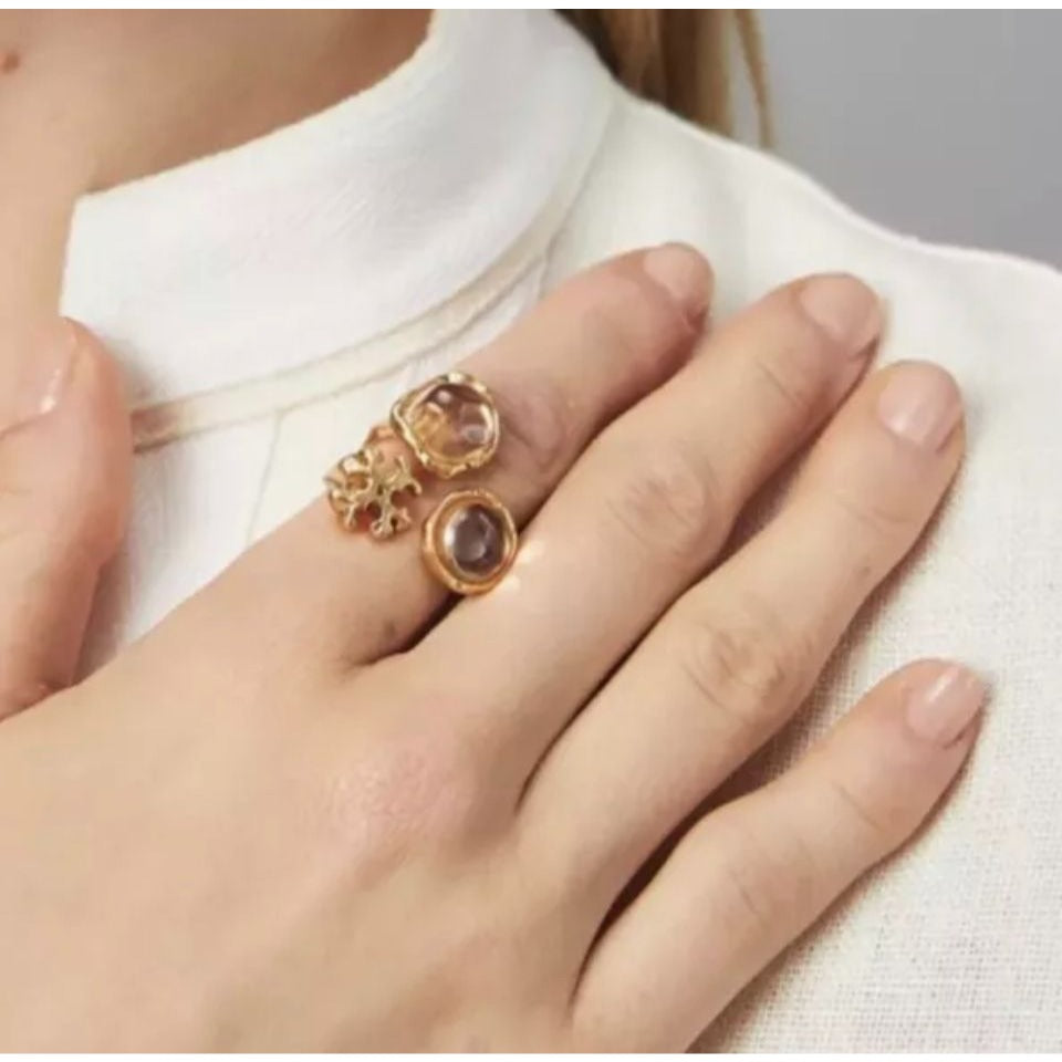 Stunning Authentic Tory Burch Roxanne Adjustable Statement Ring