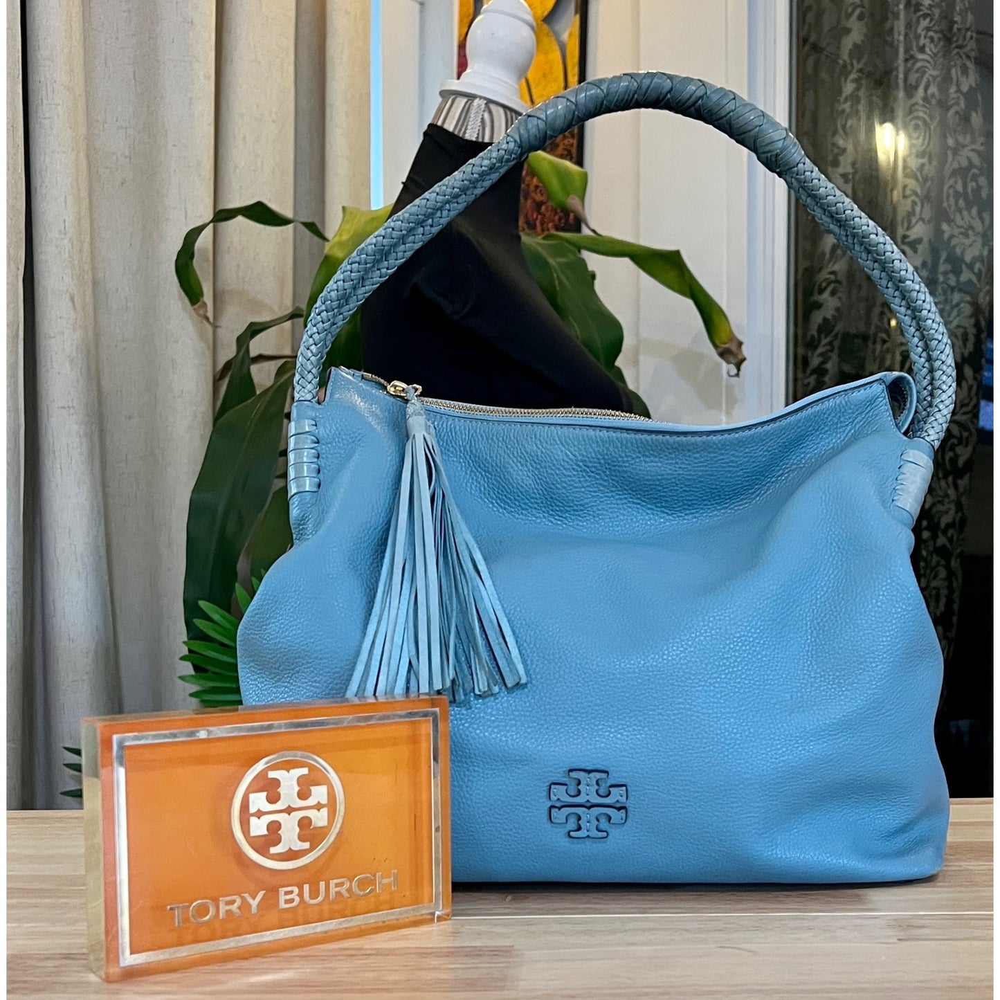 AUTHENTIC TORY BURCH Sky Blue Mcgraw/Taylor Hobo Handbag