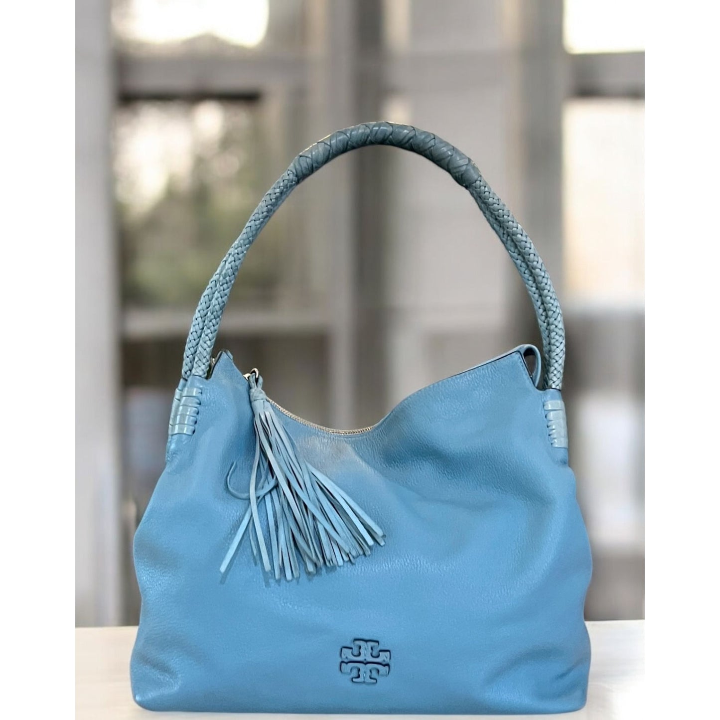AUTHENTIC TORY BURCH Sky Blue Mcgraw/Taylor Hobo Handbag