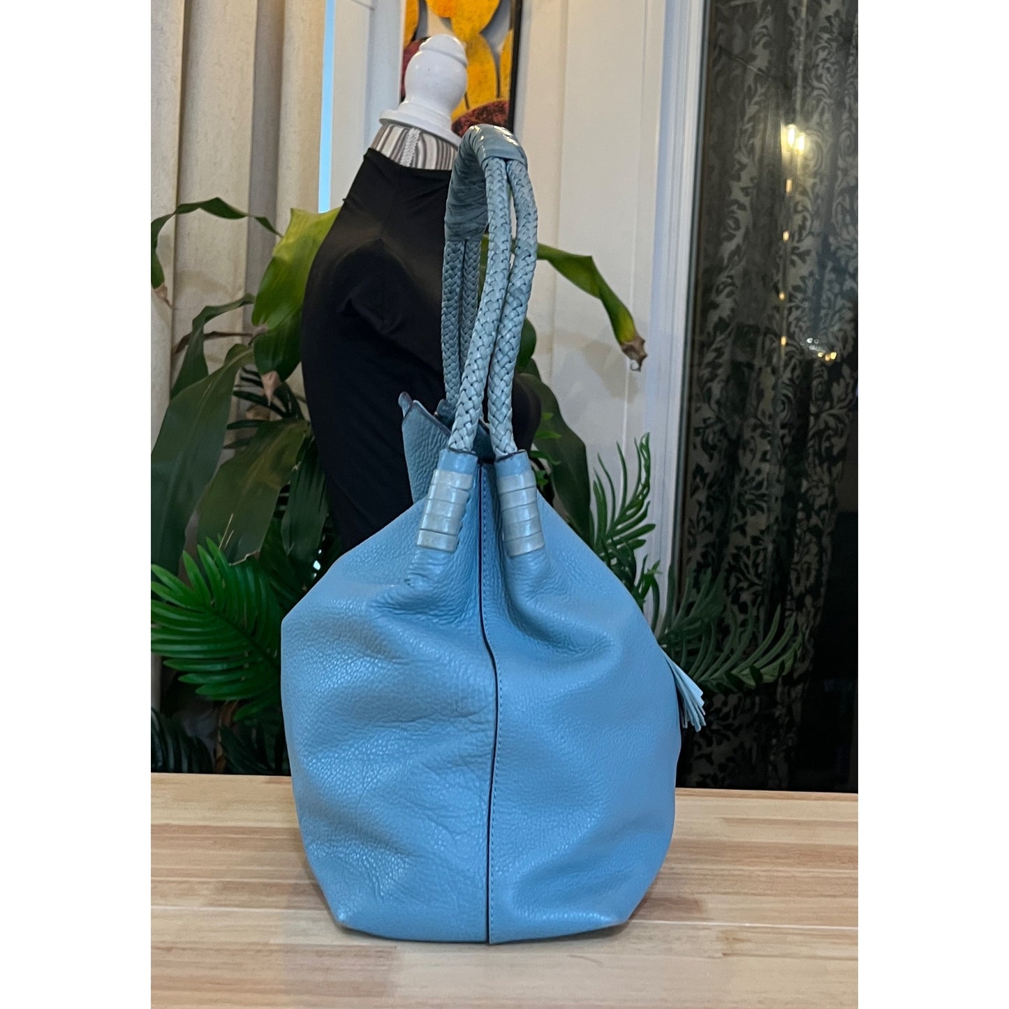 AUTHENTIC TORY BURCH Sky Blue Mcgraw/Taylor Hobo Handbag