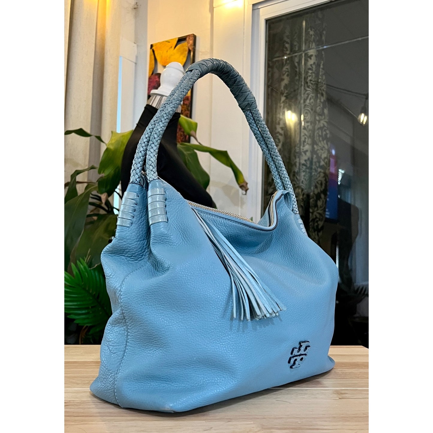 AUTHENTIC TORY BURCH Sky Blue Mcgraw/Taylor Hobo Handbag