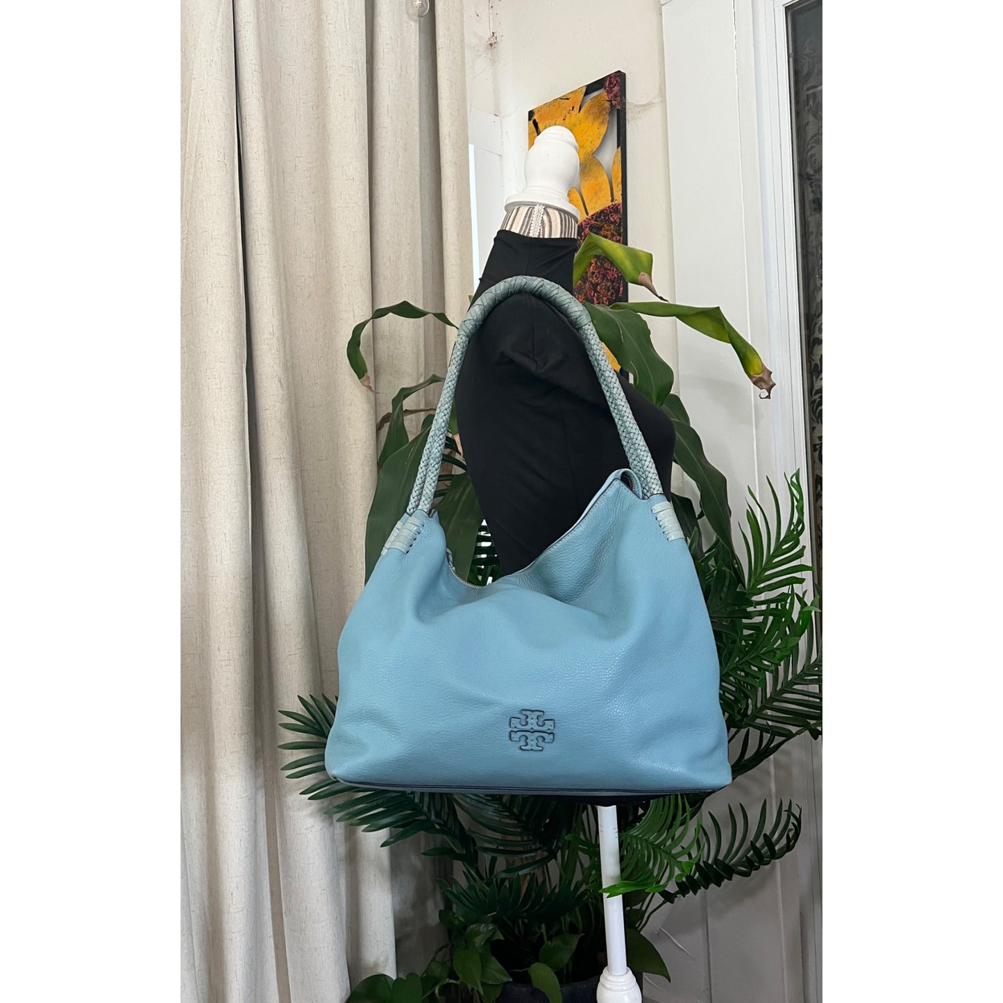 AUTHENTIC TORY BURCH Sky Blue Mcgraw/Taylor Hobo Handbag
