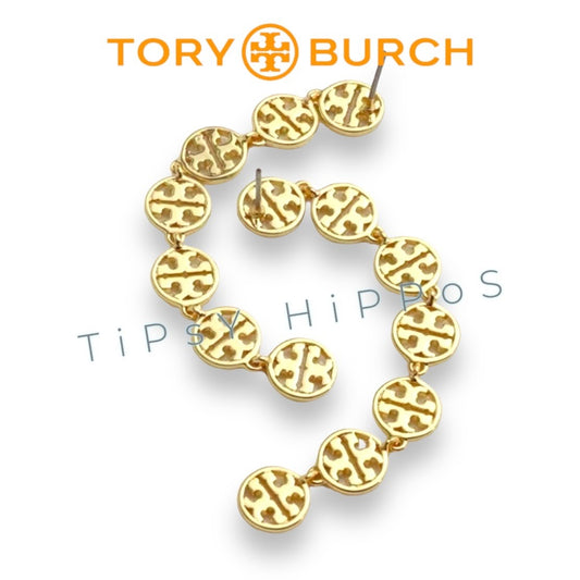 StunningTory Burch logo drop earrings!  Logo for days!!!