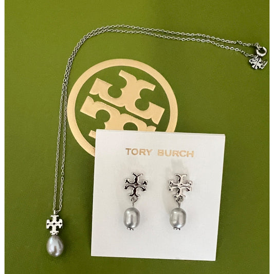 Tory Burch Pendant Kira Necklace & Earring Set