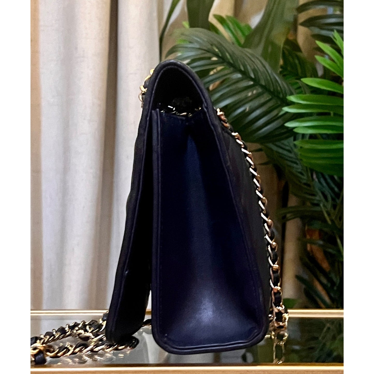 ✺ AUTHENTIC TORY BURCH NAVY BLUE QUILTED LEATHER FLEMING/ALEXA HANDBAG