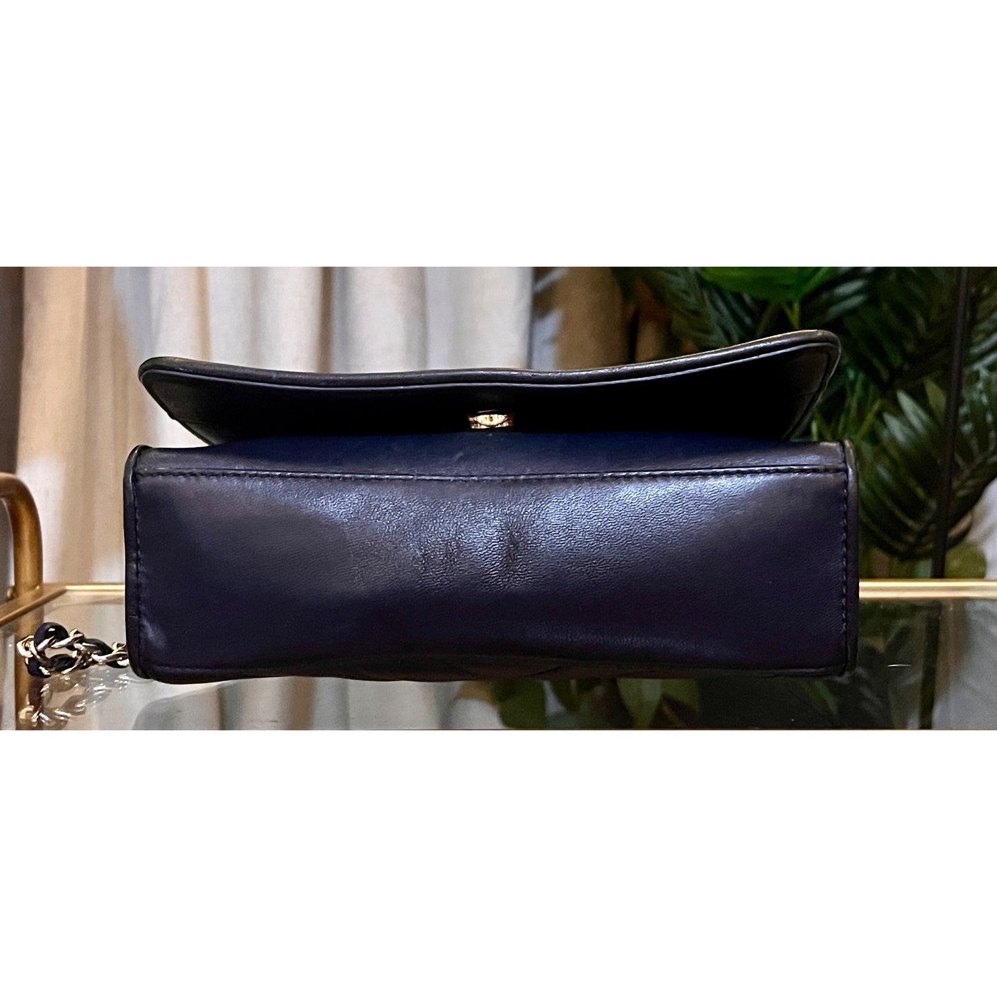 ✺ AUTHENTIC TORY BURCH NAVY BLUE QUILTED LEATHER FLEMING/ALEXA HANDBAG