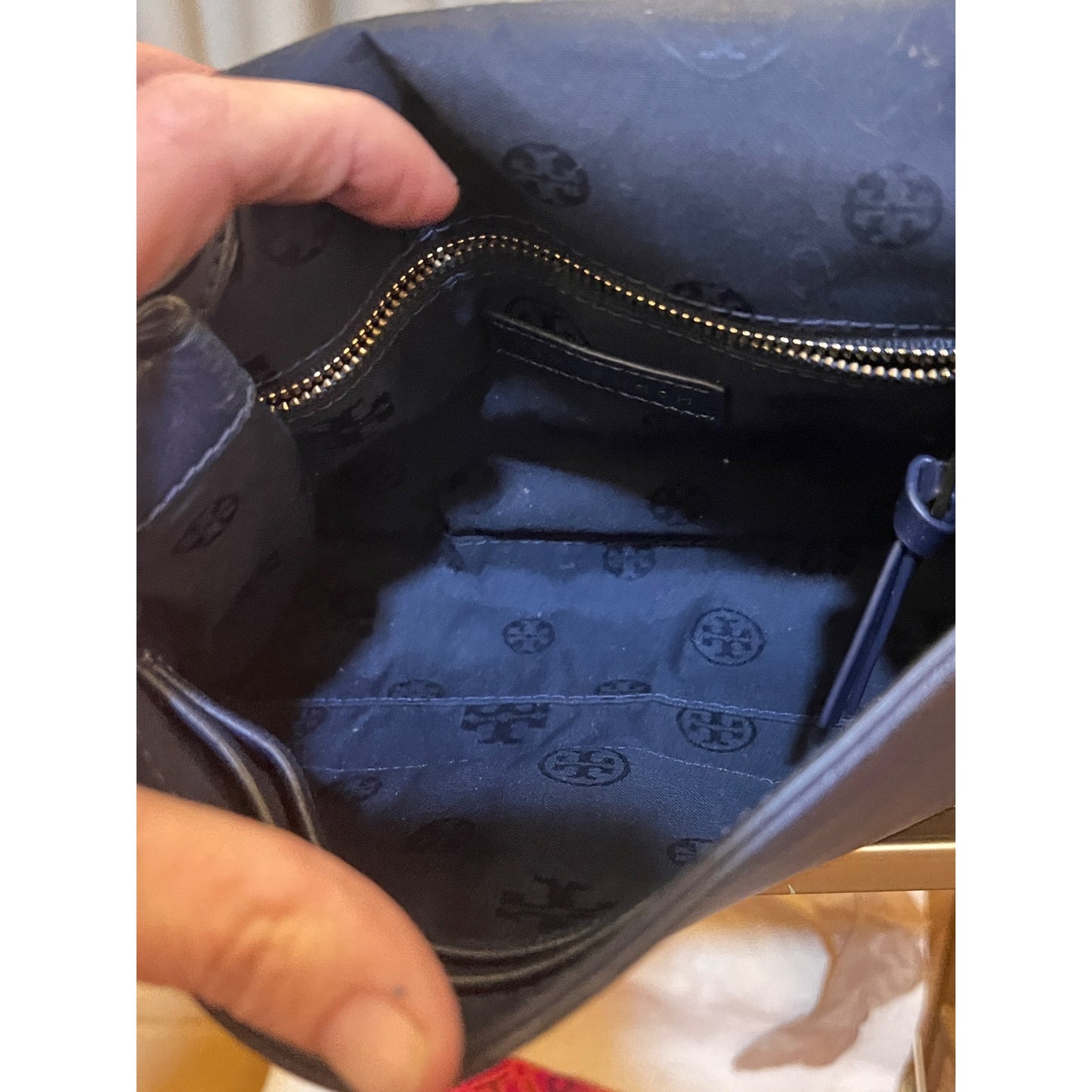 ✺ AUTHENTIC TORY BURCH NAVY BLUE QUILTED LEATHER FLEMING/ALEXA HANDBAG