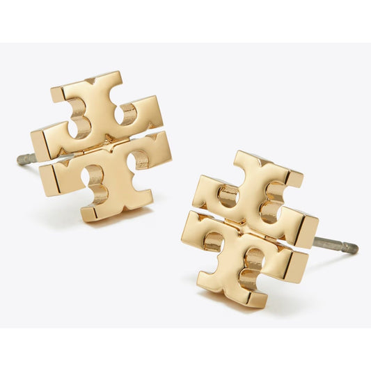 Tory Burch Gold Kira Logo Stud Earrings